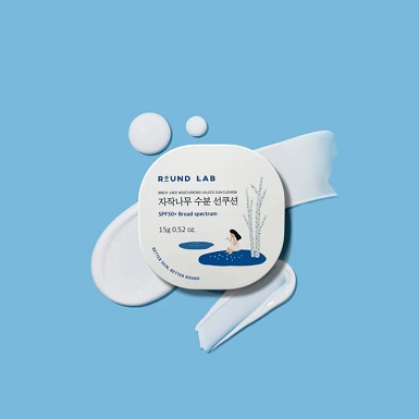 Round Lab – Birch Moisturizing Sun Cushion SPF 50+, PA++++ 15g